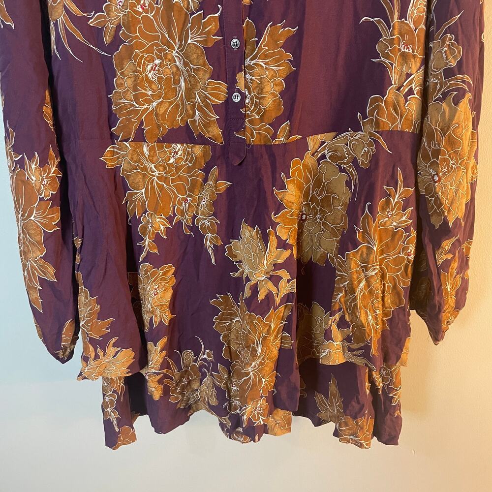 Free People Shake It Floral Printed Mini Dress Berry Combo Sz Small Boho EUC - Picture 5 of 11